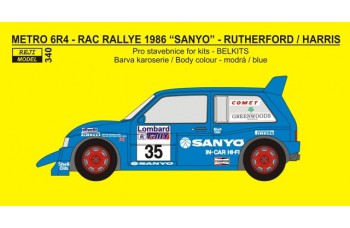 Decal – Metro 6R4 - SANYO - RAC Rally 1986 - Rutherford / Harris